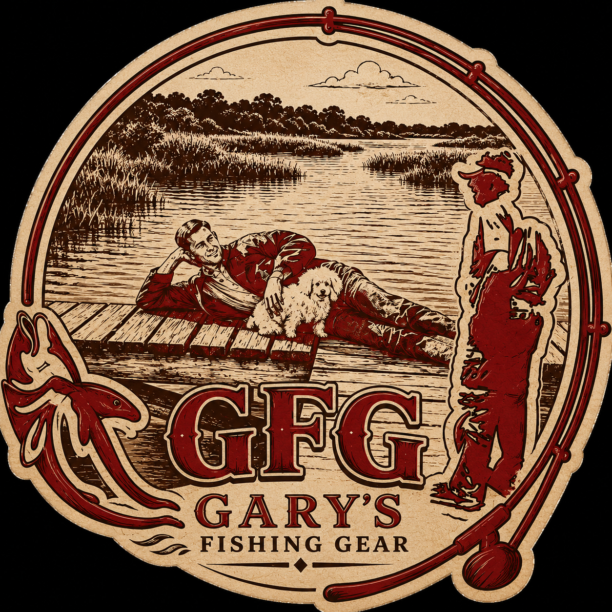 Gary's Fishing Gear vintage crest